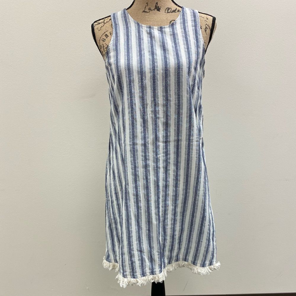 Sam and Jess blue and white striped cotton boho sheath‎ dress